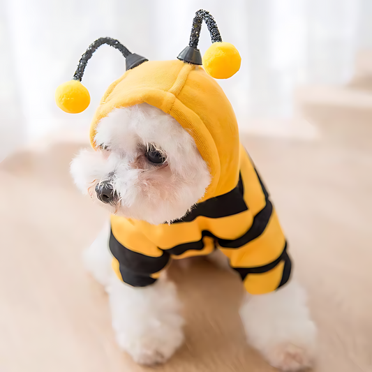 Bee Costume Pet Hoodie – Warm Winter Outfit for Dogs & Cats