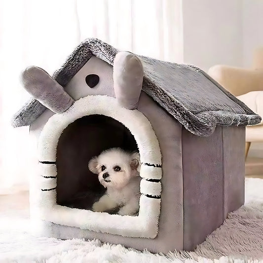 Cozy Indoor Pet House Bed – Washable All-Year Comfort for Small Pets