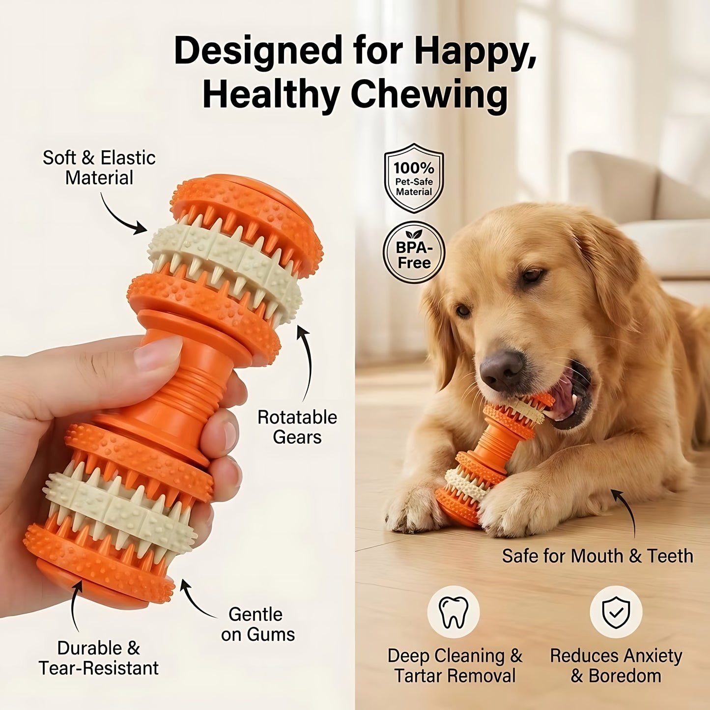 Heavy Duty Chew Toy with Treat Dispenser – Ideal for Small & Medium Dogs