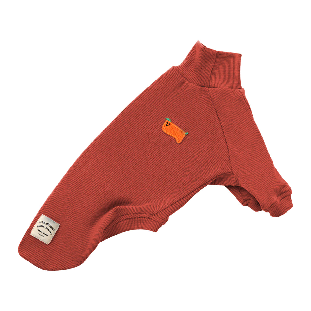 Korean Design Hound Fitted Jumper - Coral Red / Soft Blue