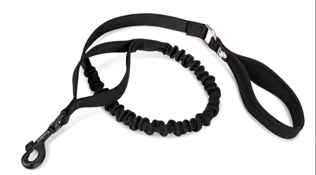 True Love Shock Absorbing Bungee Dog Lead in Olive Green & Black