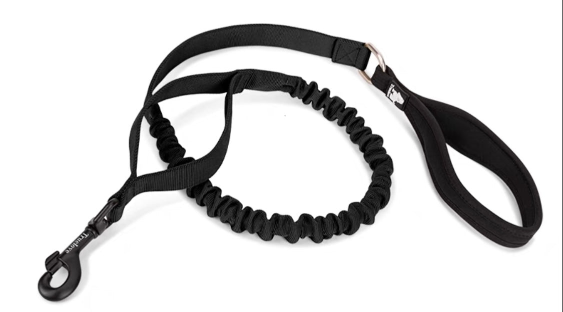 True Love Shock Absorbing Bungee Dog Lead in Olive Green & Black