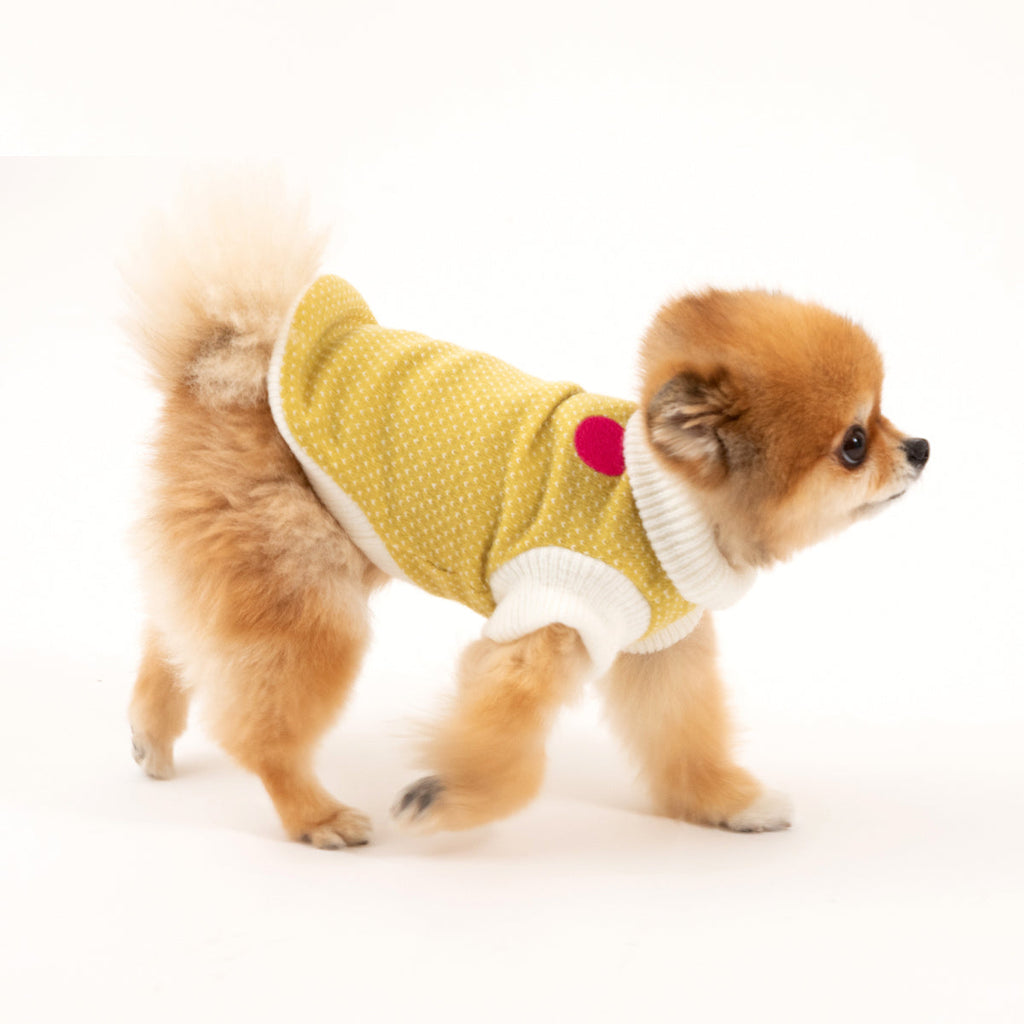 Korean Design knitted Dog / Cat Jumper - Coral Pink / Sunflower Yellow