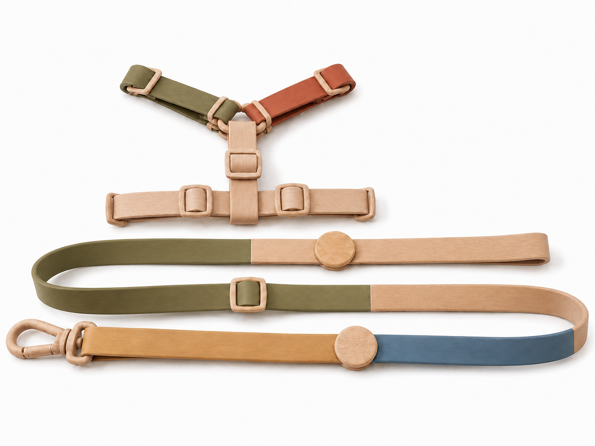 Adjustable Multicolour Dog Harness and Lead Set with Secure Clip