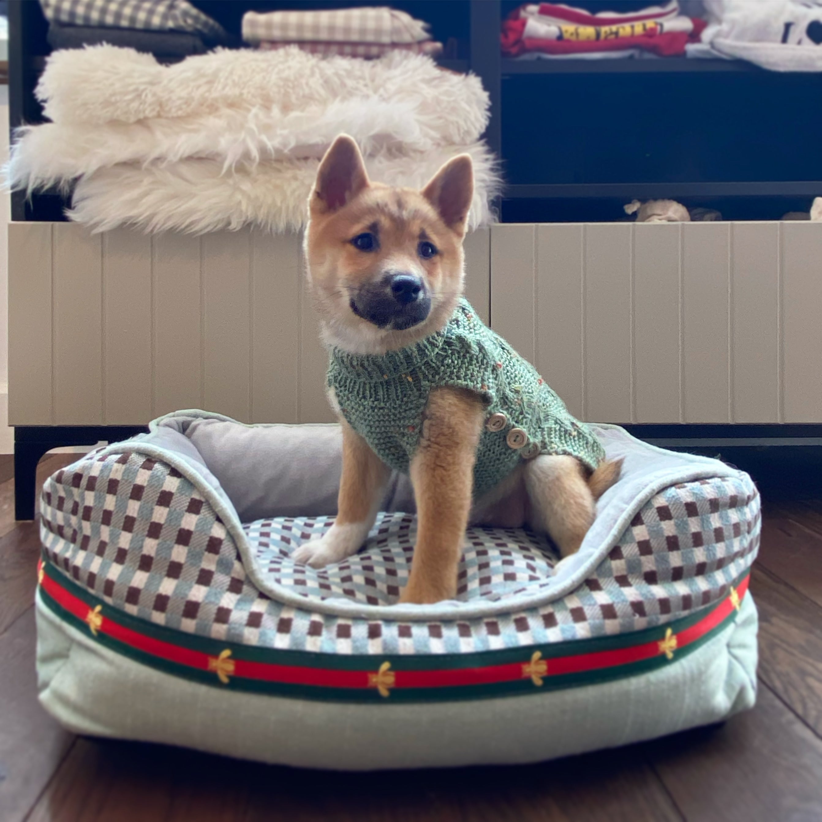 Hand Knitted Scottish Green Jumper - Machine Washable