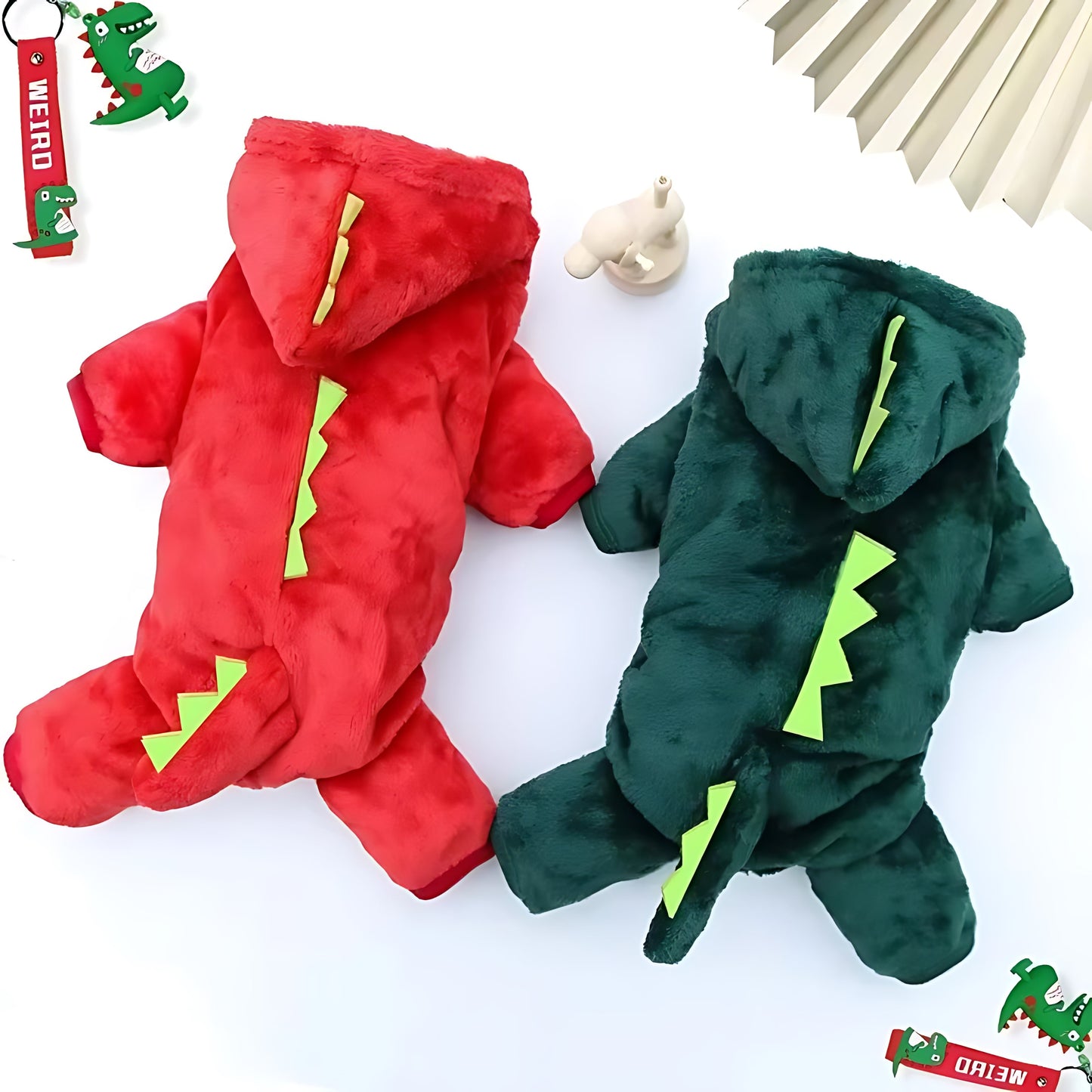 Dinosaur Dog Hoodie – Warm Fleece Winter Coat for Small Dogs