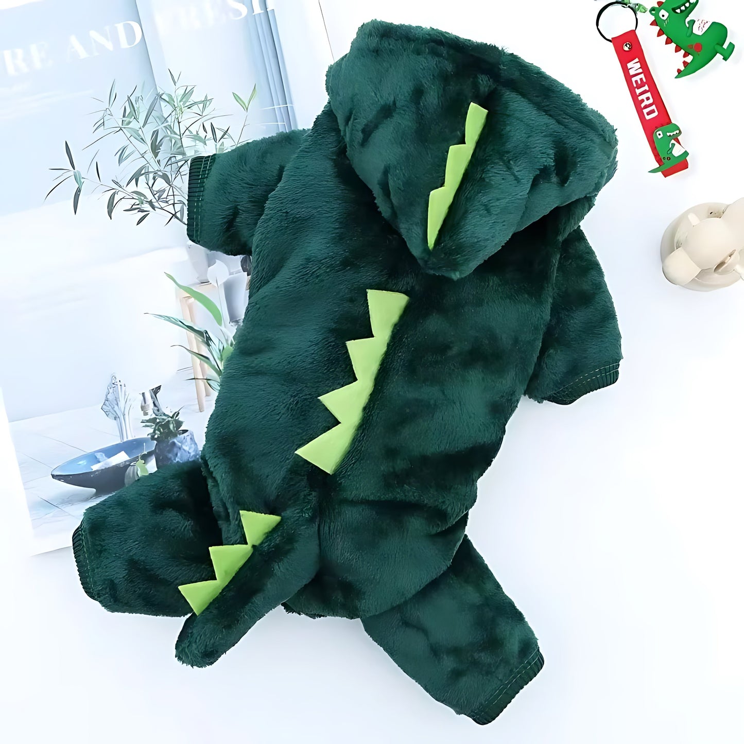 Dinosaur Dog Hoodie – Warm Fleece Winter Coat for Small Dogs