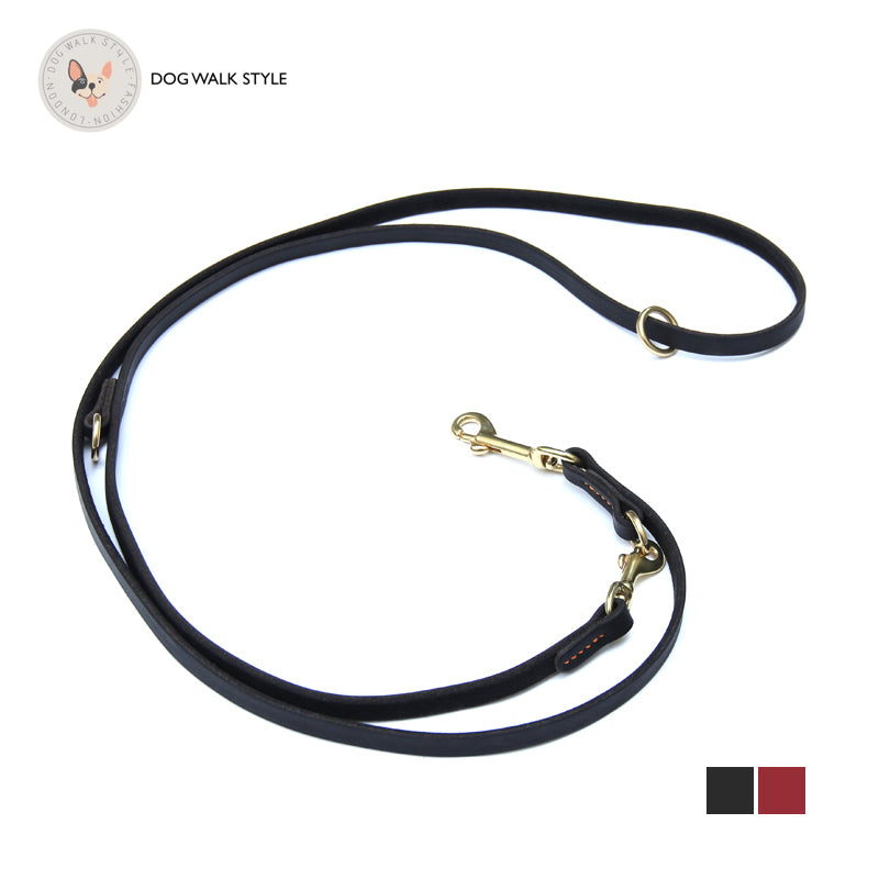 Italian Leather Multi Lead - Black / Wine Red