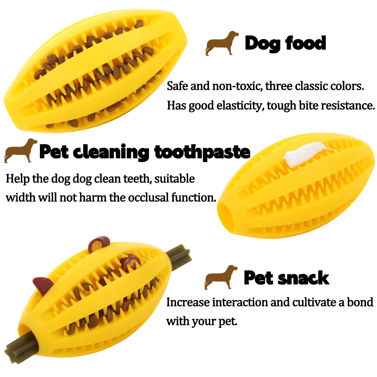 Durable Rubber Dog Treat Ball – Interactive Bouncy Chew Toy