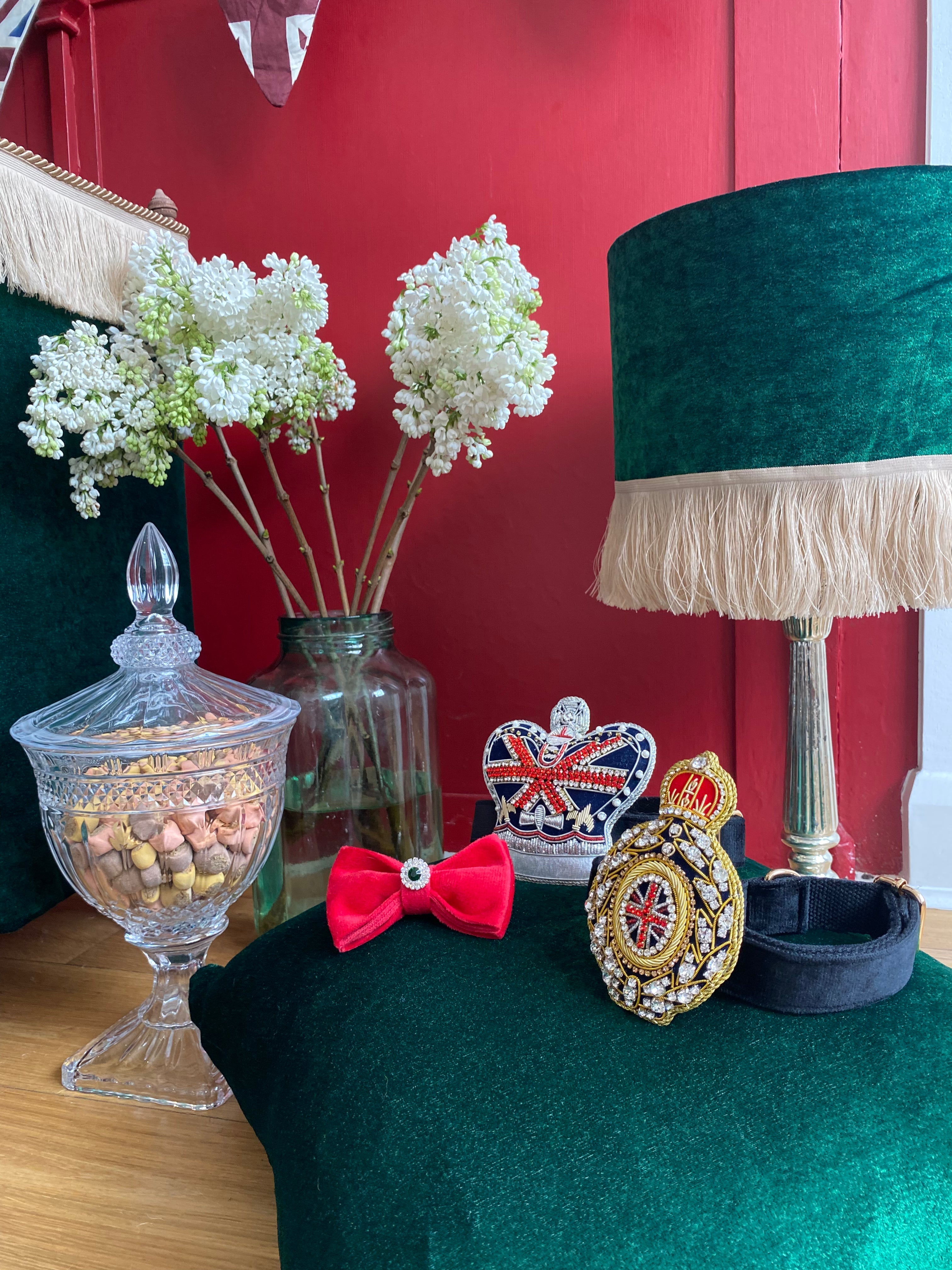 Royal Crown Dog / Cat Velvet Collar Set