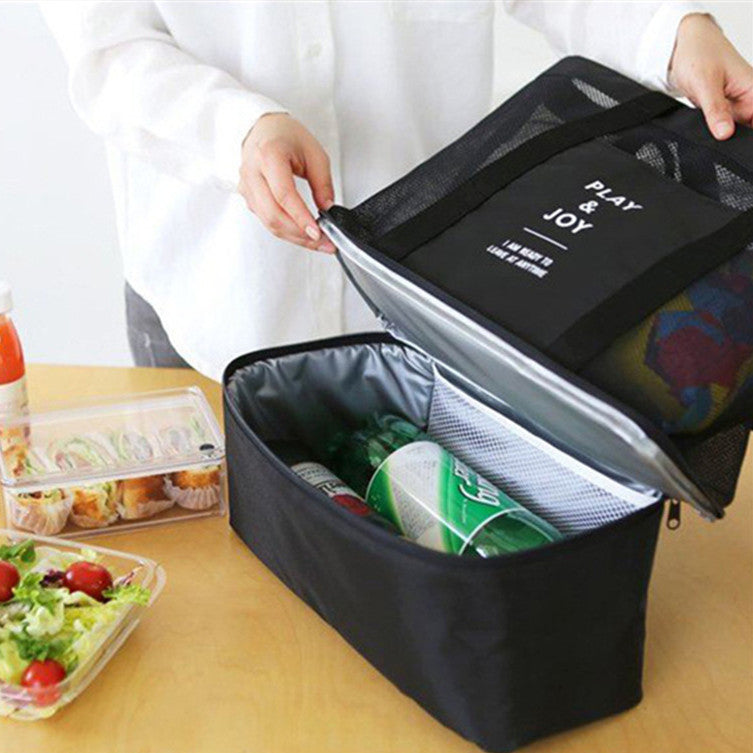 Cool Bag with Upper Mesh and Cooling Section at bottom