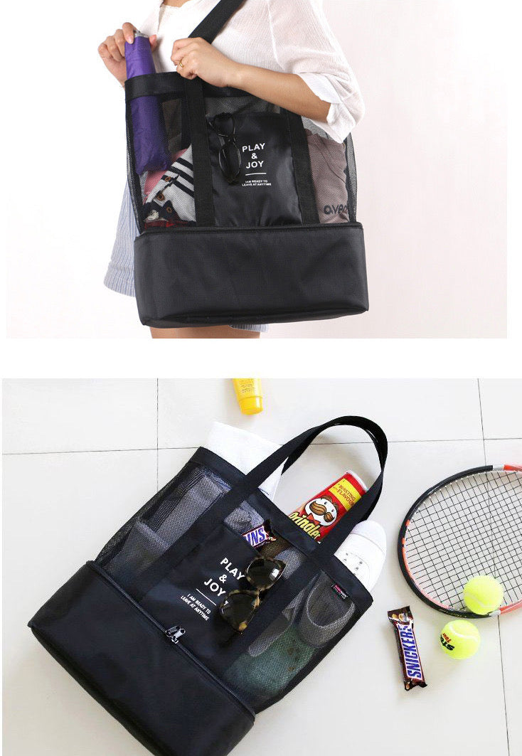 Cool Bag with Upper Mesh and Cooling Section at bottom