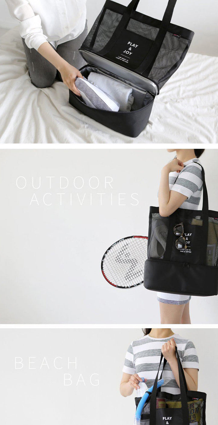 Cool Bag with Upper Mesh and Cooling Section at bottom