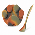 Multicolour Paw-Shaped Pet Feeding Plate and Spoon Set