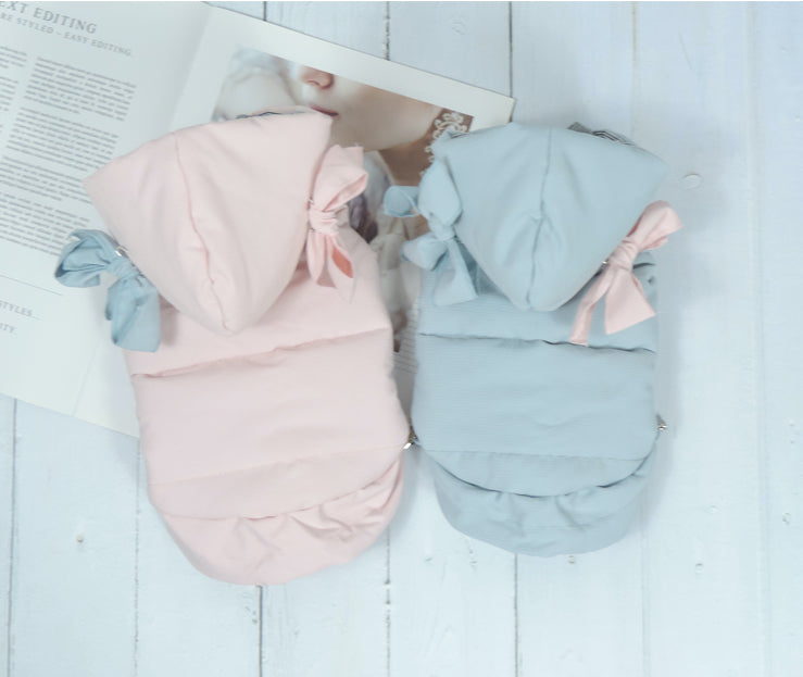 Dog Jacket Florence Ribbon - Baby Pink / Baby Blue
