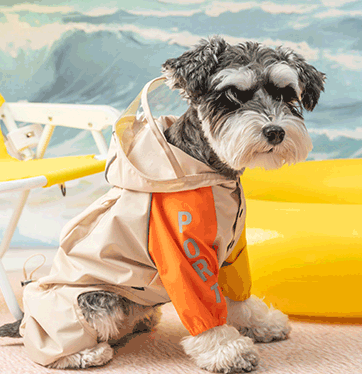 Japanese Design Full Body Light Weight Reflective Dog Raincoat