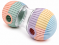 Pastel Dumbbell-Shaped Dog Treat Dispenser and Rolling Toy