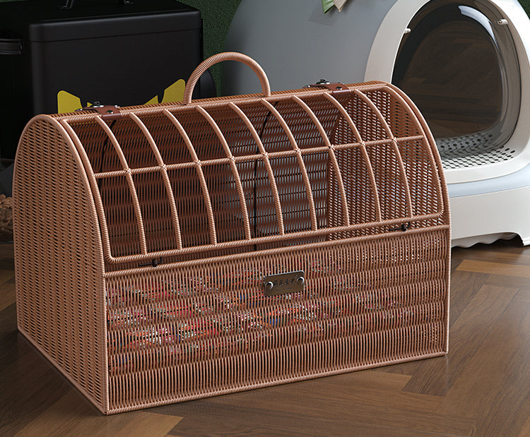 Pet Carrier/ Pet Crate Natural Look in PE Ratten