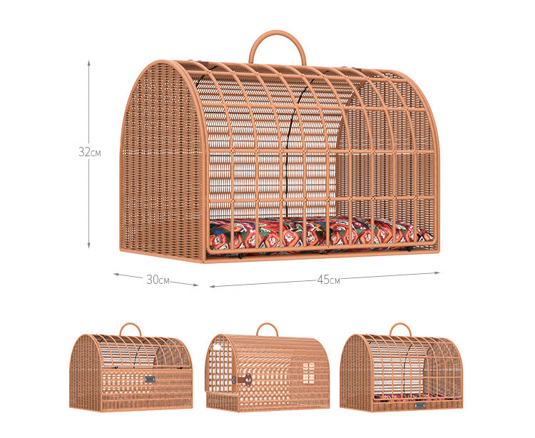 Pet Carrier/ Pet Crate Natural Look in PE Ratten