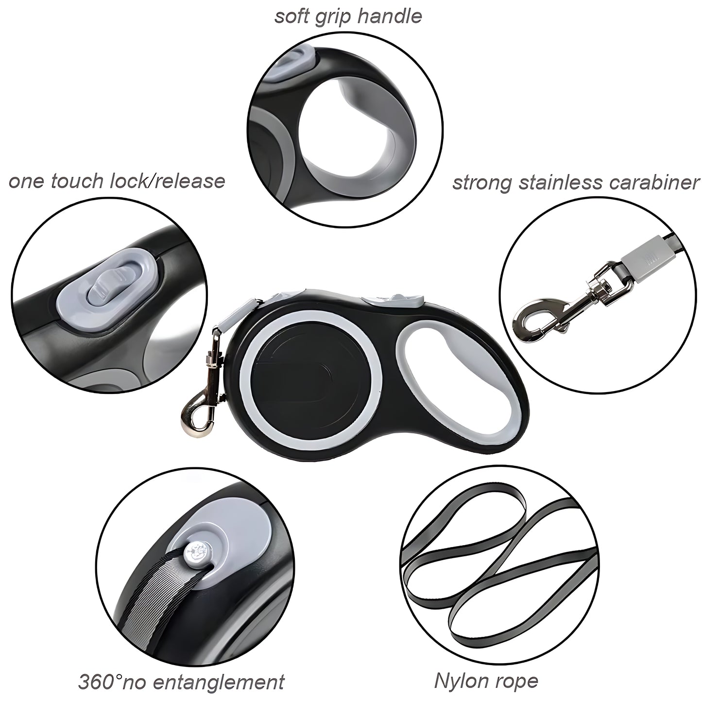 Retractable Dog Lead 5m  8m – Heavy Duty Adjustable Walking Leash (Up to 50kg)