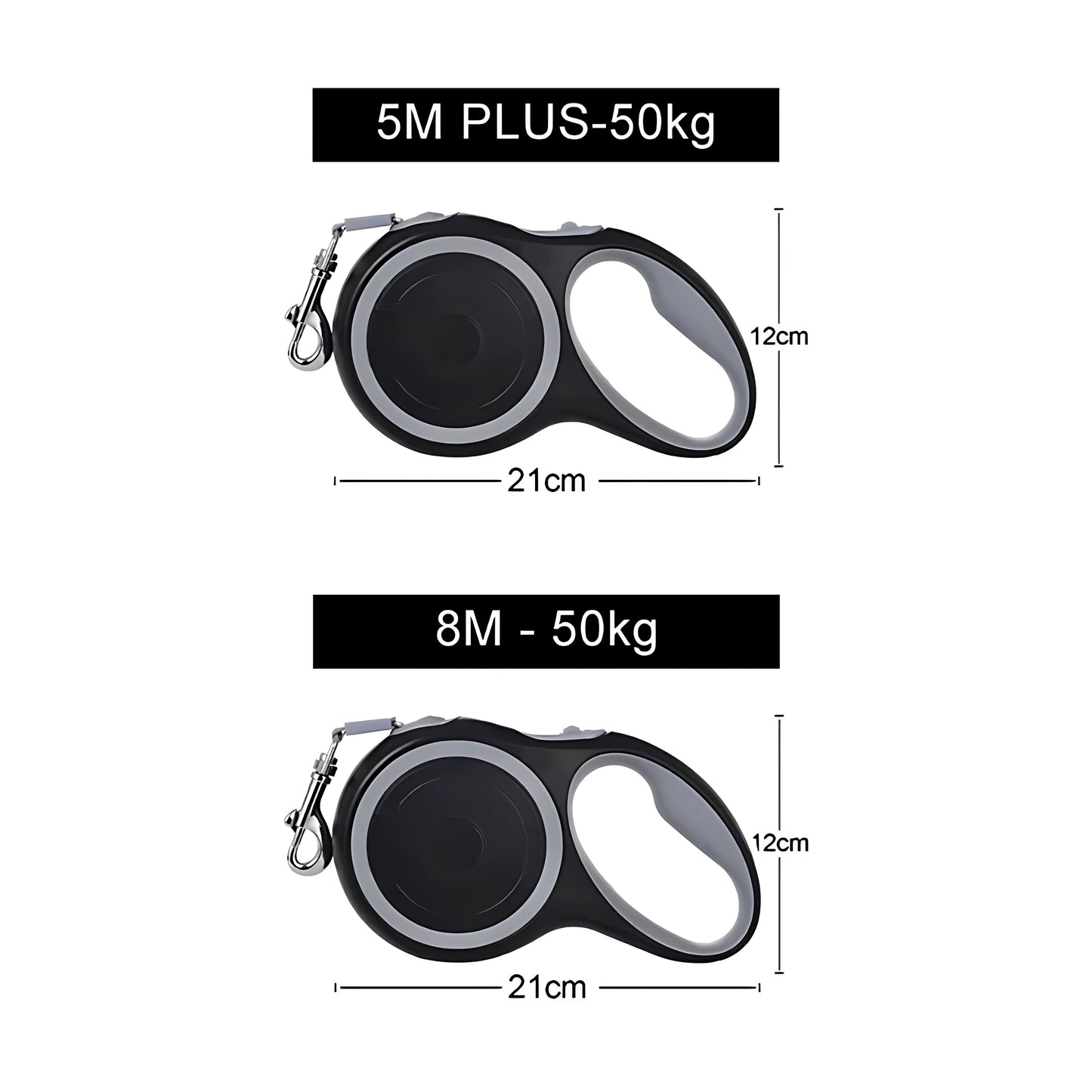 Retractable Dog Lead 5m  8m – Heavy Duty Adjustable Walking Leash (Up to 50kg)