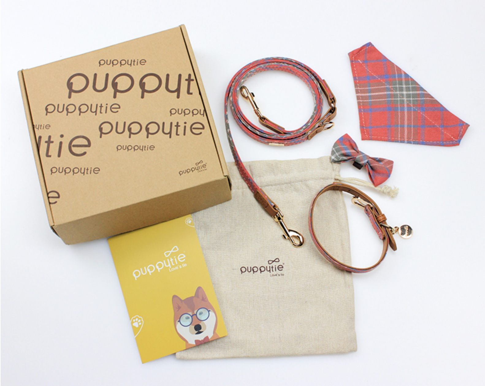 Japanese Puppy Tie Dog collar with Removable Bow Tie, Neckerchief and Matching Lead - Baby Pink