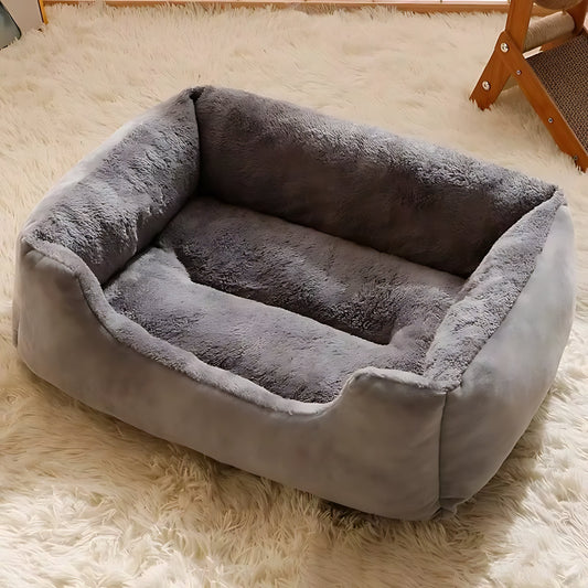 Soft Winter Cat & Dog Bed – Warm Cushion Basket House for Pets