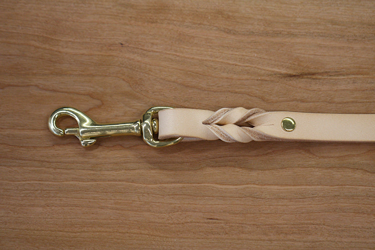 Dog Lead Italian Leather  - Natural Colour