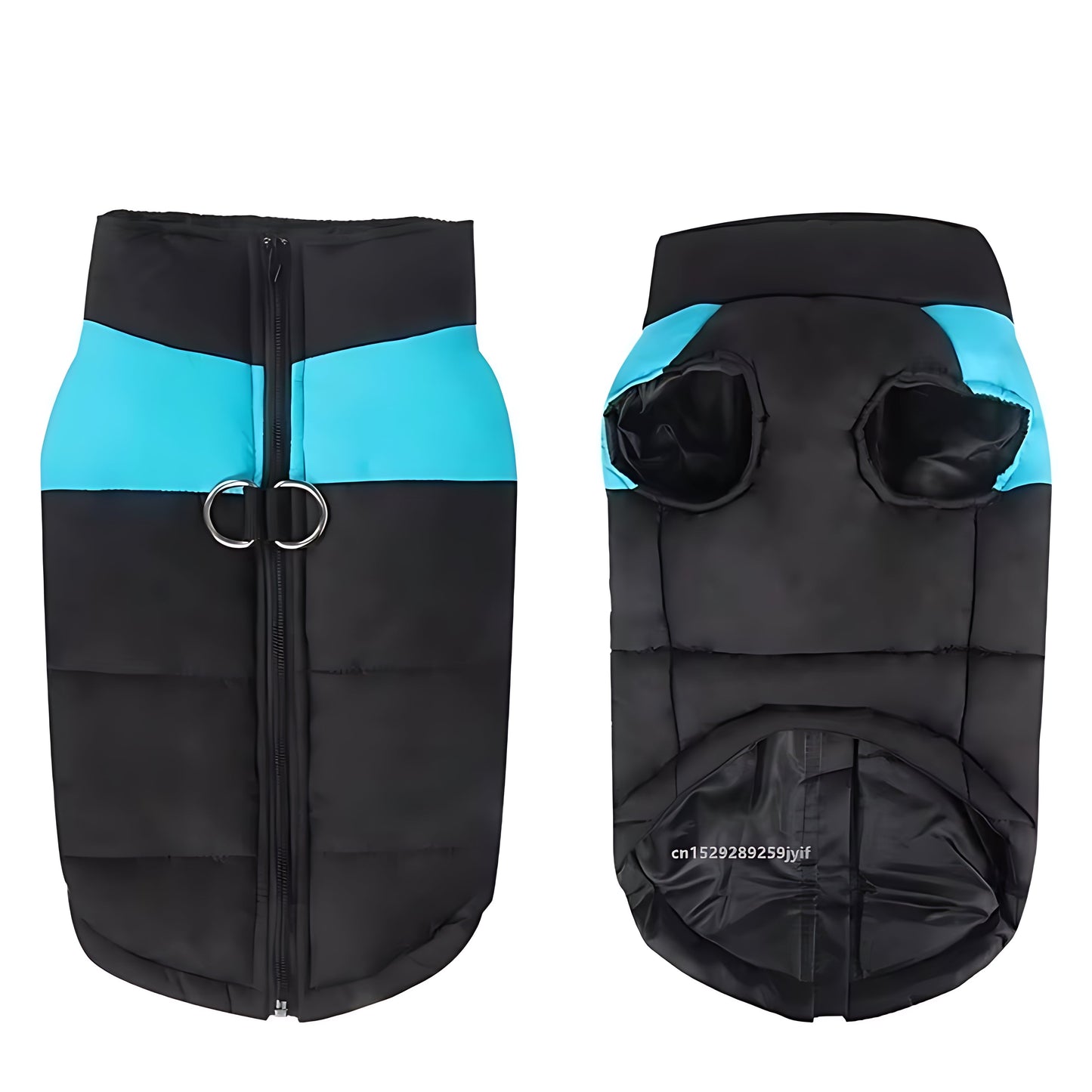 Waterproof Winter Dog Coat – Warm Padded Zipper Jacket for Small, Medium & Large Dogs