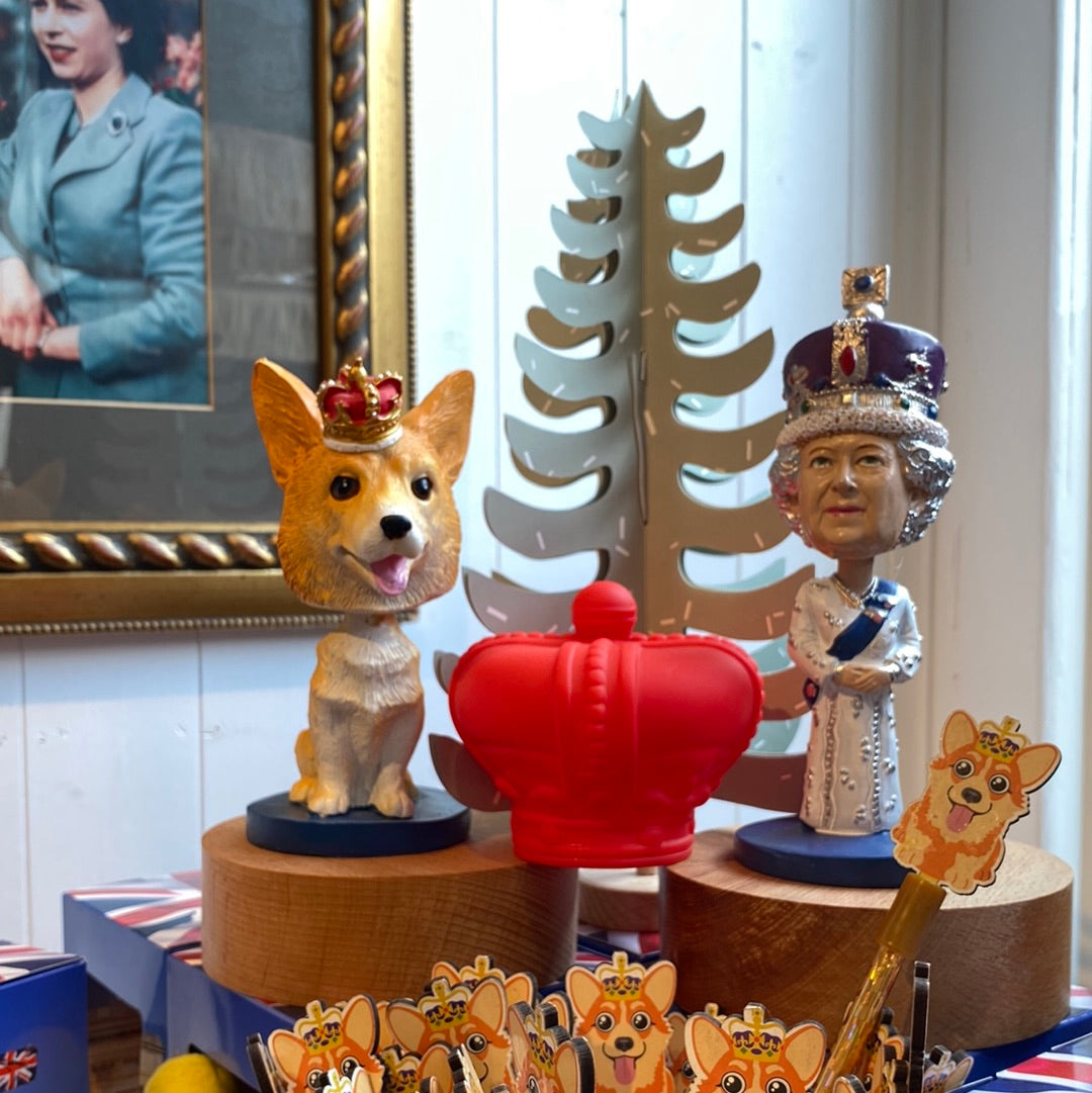 Queen and Corgi Bobble head