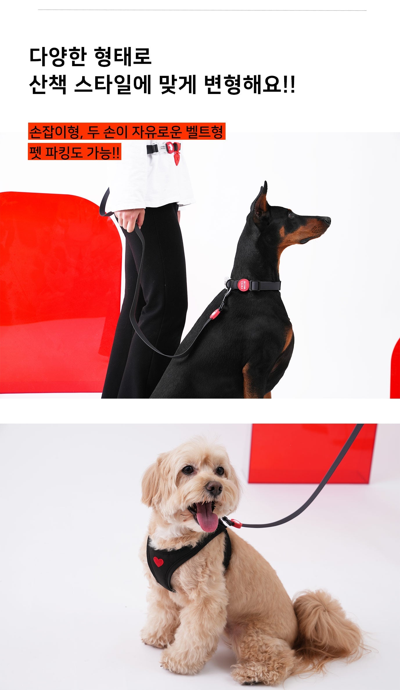 Puppy Gallery Korea - Water Resistance Heart Lead and Poop Bag holder