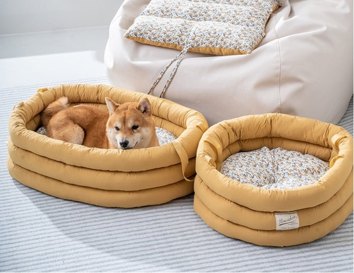 Japanese Style Sakura Super Soft Dog / Cat bed - Blue / Yellow / Pink