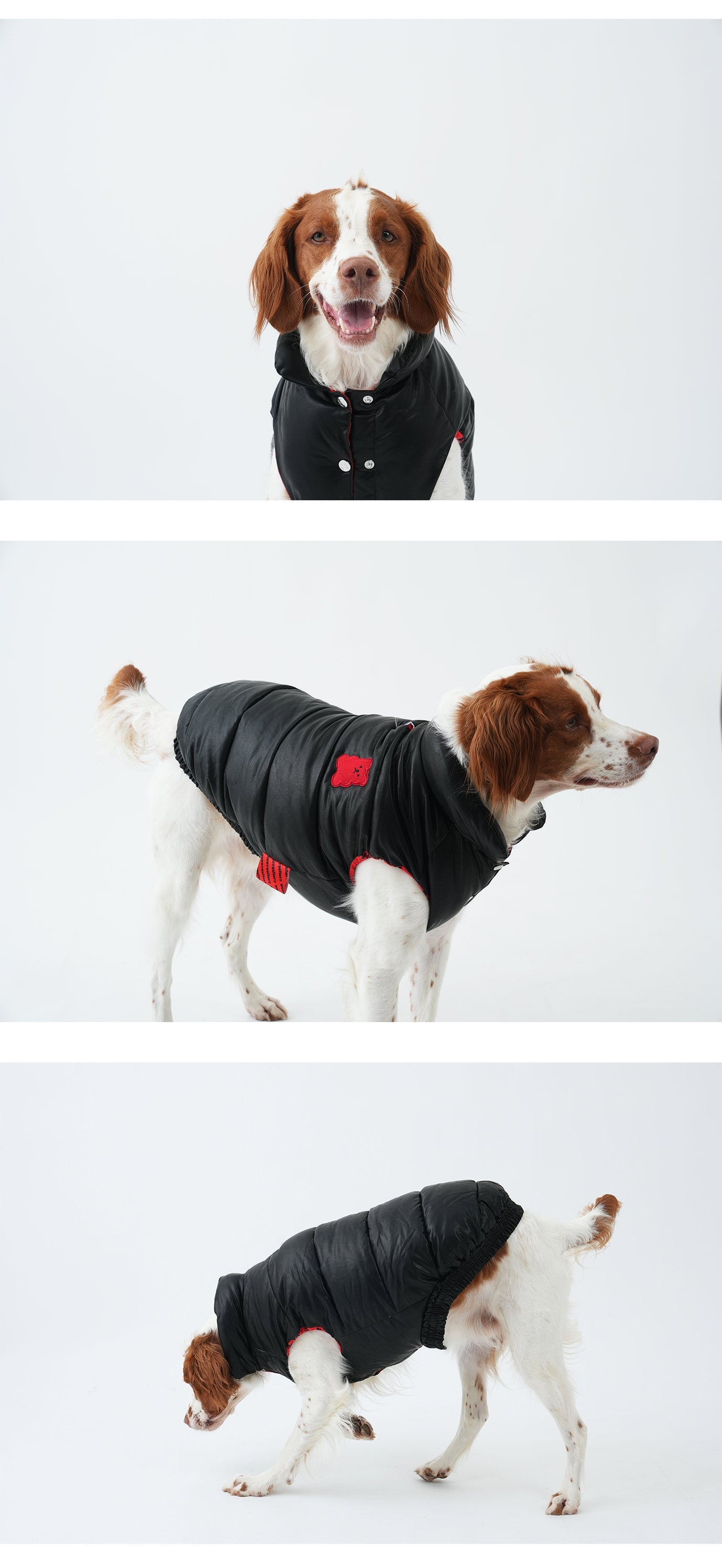 Korean Design Waterproof Teddy Bear Winter Eco Leather Puffer Jacket for Dogs / Cats