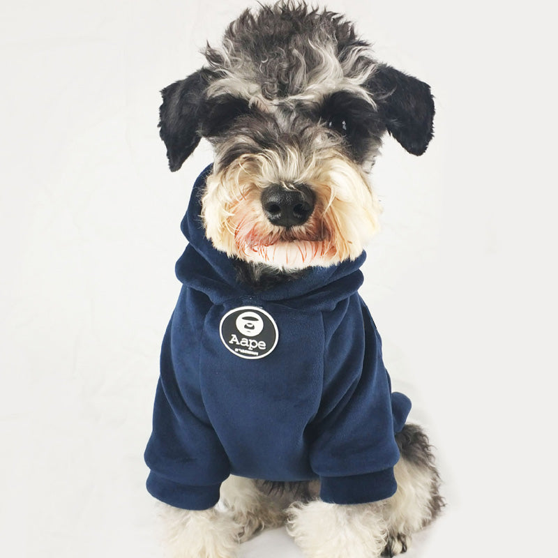 Velvet Jumper with Hoodie - Blue / Silver