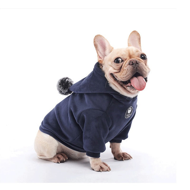 Velvet Jumper with Hoodie - Blue / Silver