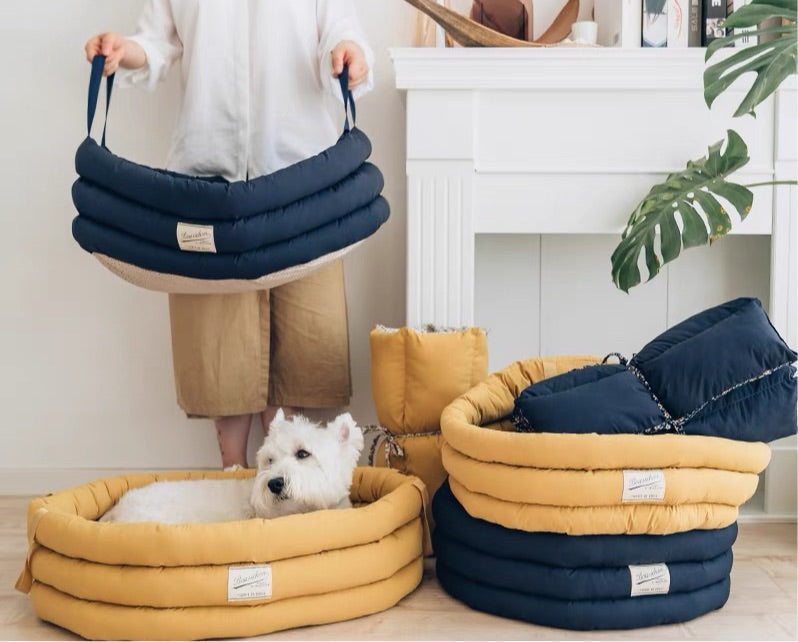 Japanese Style Sakura Super Soft Dog / Cat bed - Blue / Yellow / Pink