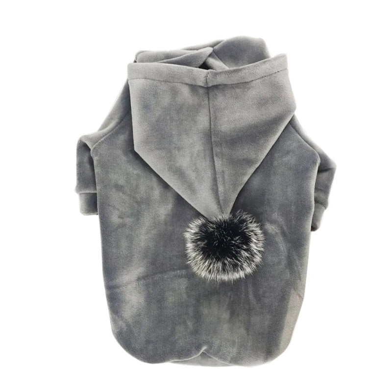 Velvet Jumper with Hoodie - Blue / Silver