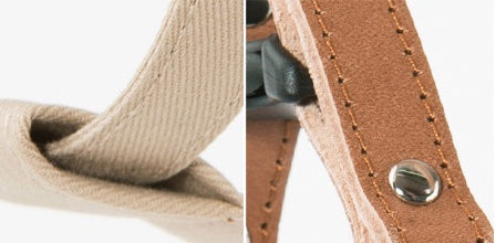 Sniff 100% Cotton Harness with leather and brass buckle - Light Denim Blue & Beige